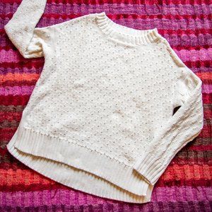 Gap Textured White 100% Cotton Sweater